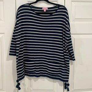 Lilly Pulitzer szS Elsa Navy & White striped Sweater